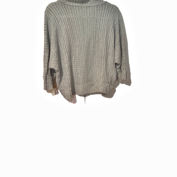 Gray Knit Poncho Sweater with Relaxed Fit - Picture 2 of 3